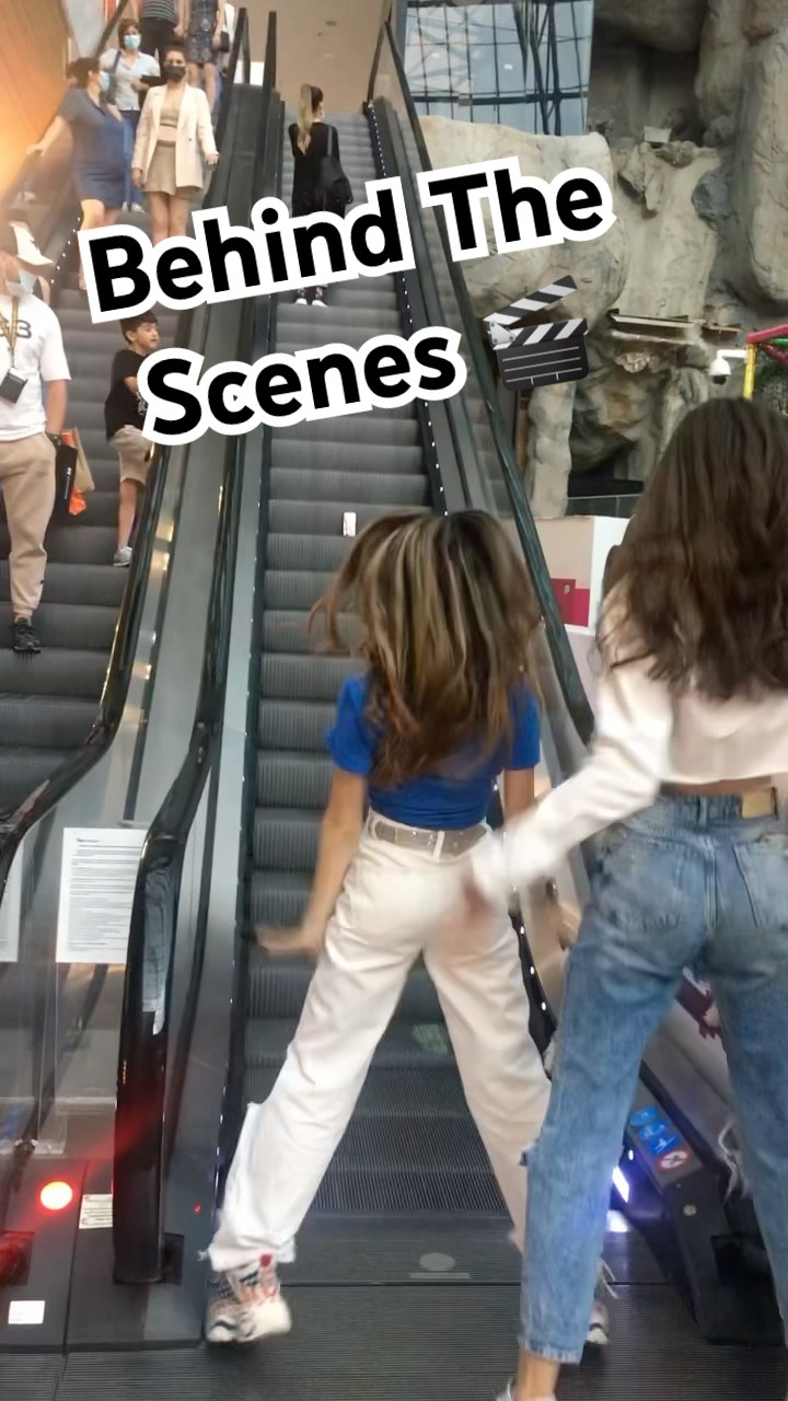 Dancing on the escalator with my friend ? The result is so cool! | Andra Gogan